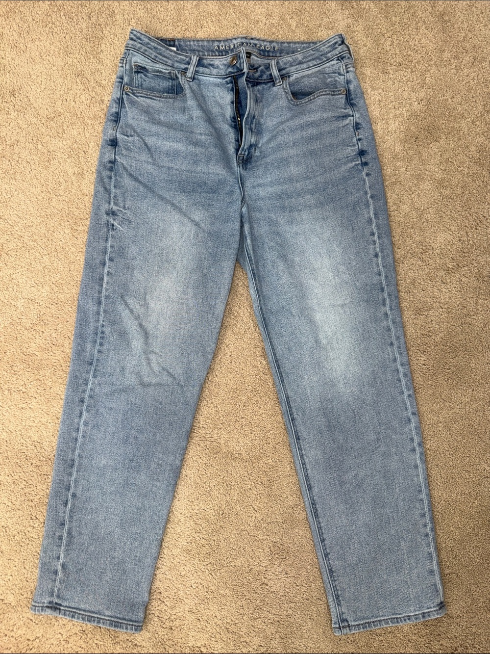 American Eagle Outfitters Straight-Leg Light Blue Jeans